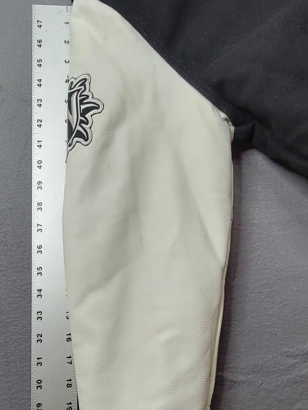 Holloway Black & White Varsity Letterman Jacket with G Patch - Picture 11 of 13